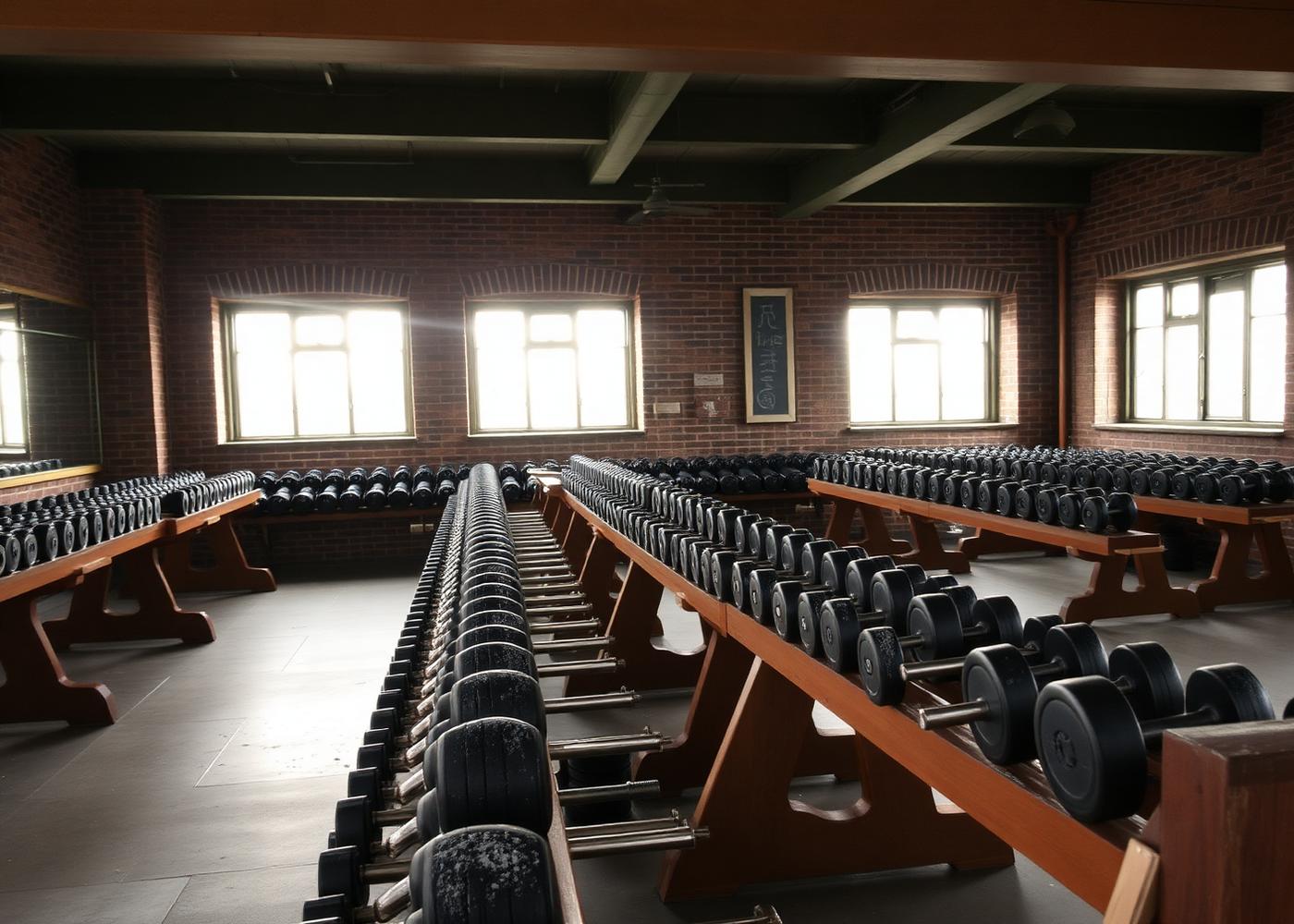The quiet gym where Chris trains
