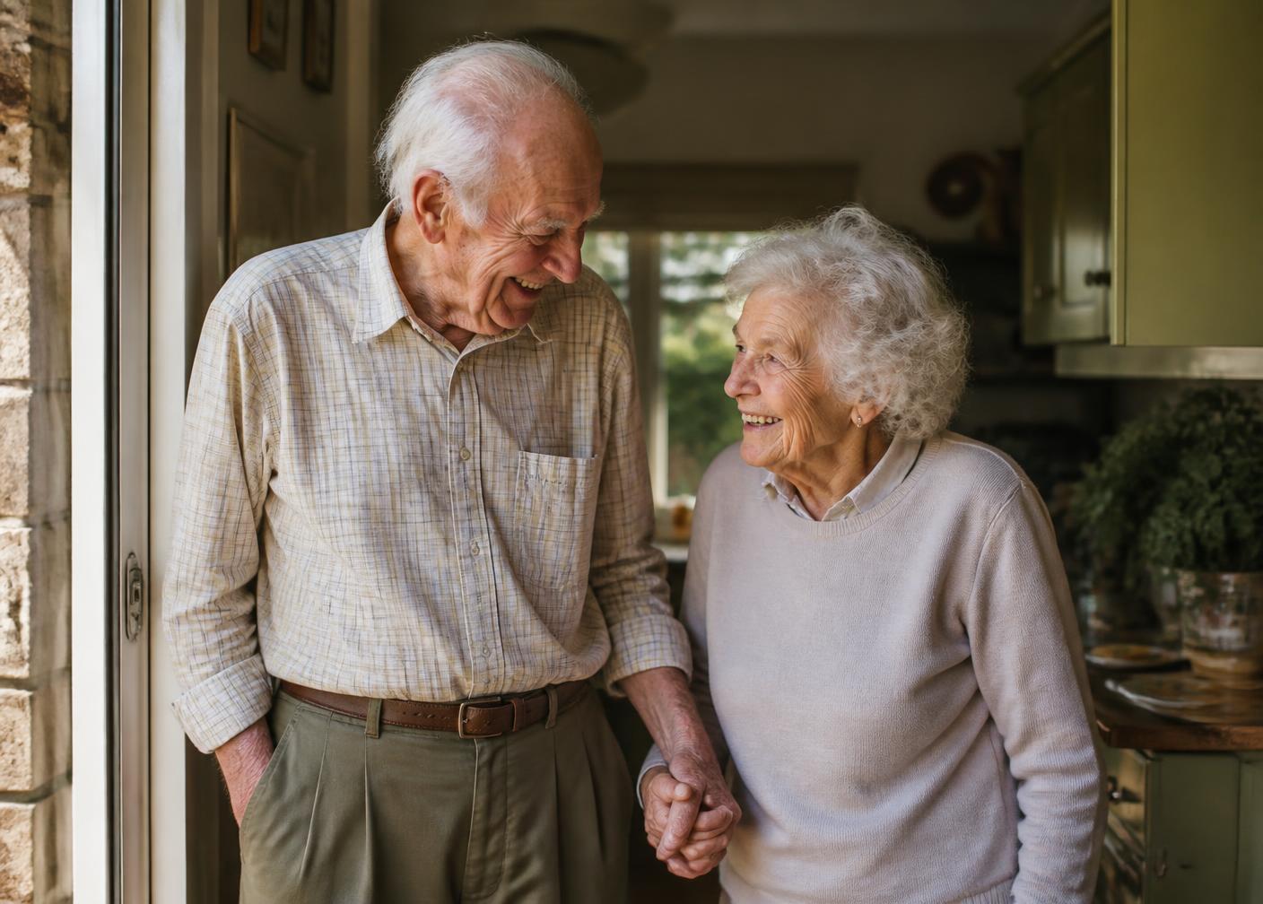 Chris and Margaret together at home